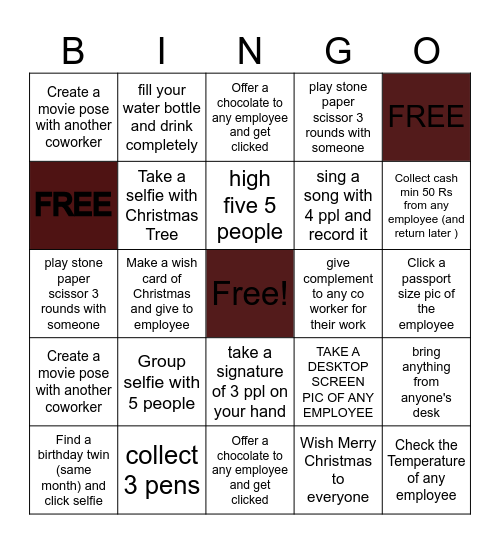 Christmas Carnival Bingo Card