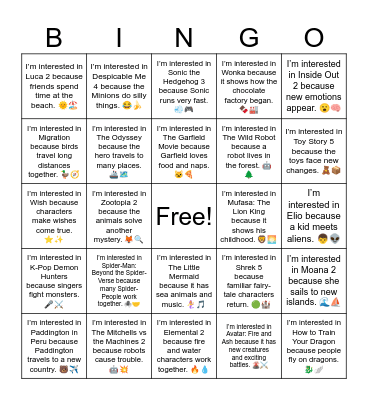 B19 L8 I’m interested in Avatar: Fire and Ash because it has new creatures and exciting battles. 🌋⚔️ Bingo Card