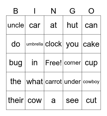 Unit5 Bingo Sheet Bingo Card