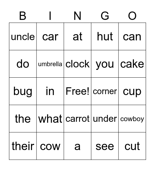 Unit5 Bingo Sheet Bingo Card