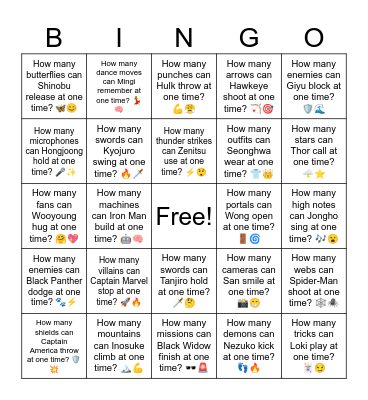 B19 L5 How many punches can Hulk throw at one time? 💪😤 Bingo Card