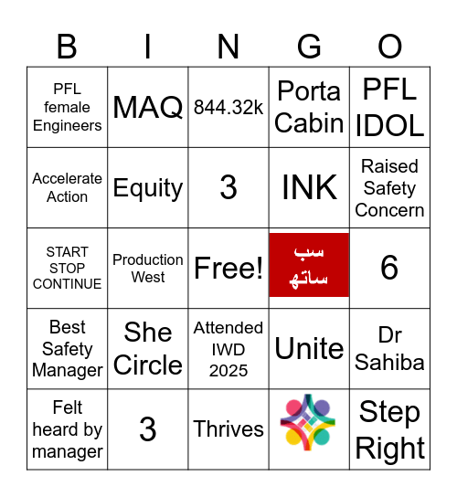 She Circle Bingo Card