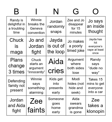 Christmas in TX Bingo Card