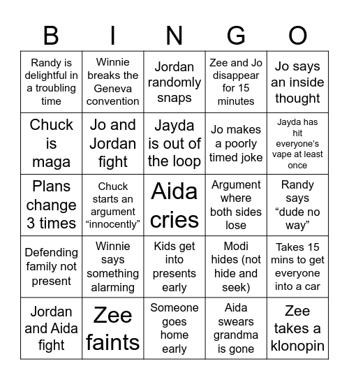 Christmas in TX Bingo Card