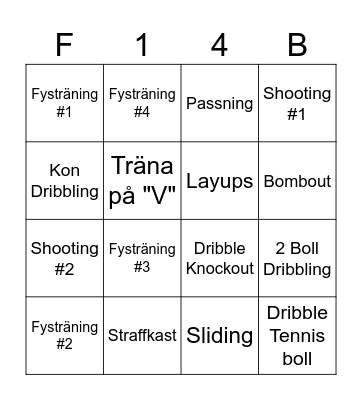F14 Borås Basket Bingo Card