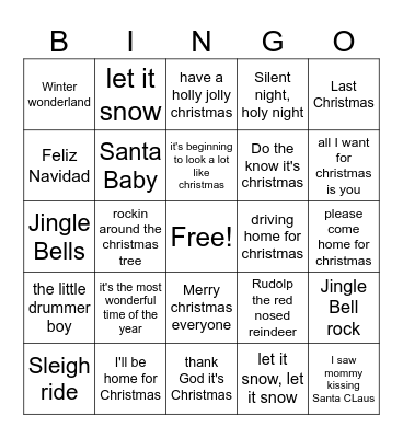 kerst bingo Card