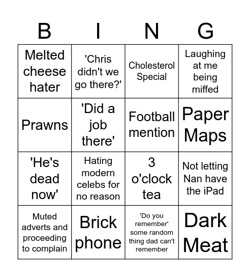 Christmas Special Bingo Card