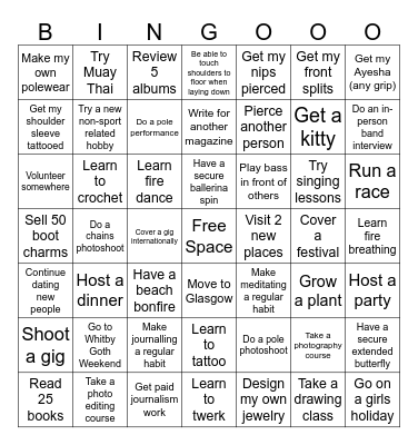 2026 Bingo Card