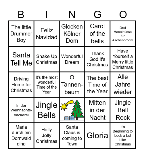 Weihnachtslieder Bingo Card