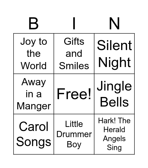 Christmas Cheer Bingo Card