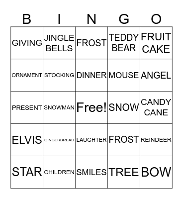 MERRY CHRISTMAS Bingo Card