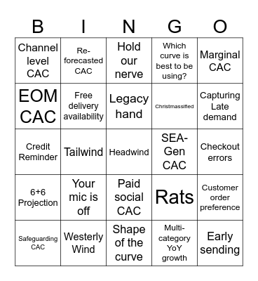 XMAS PEAK 2025 Bingo Card