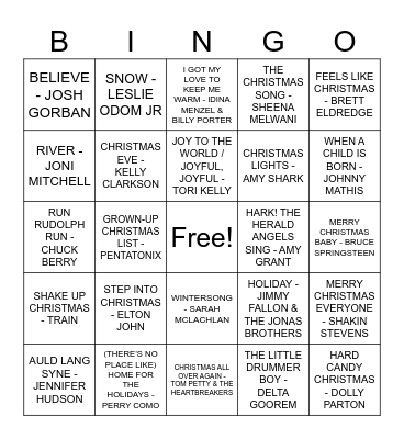 MERRY MIXMAS Bingo Card