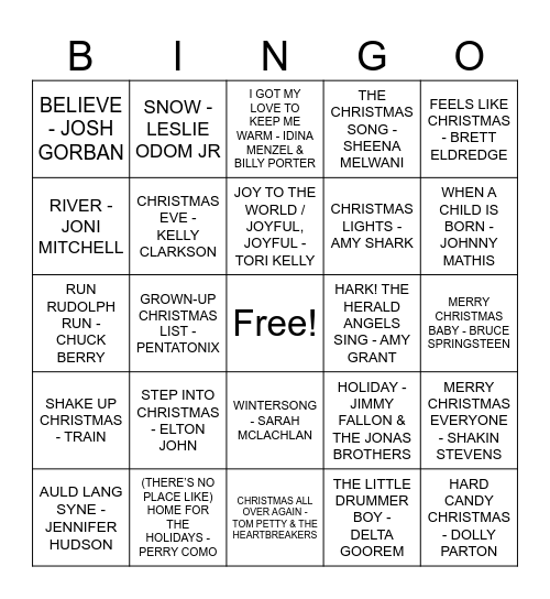 MERRY MIXMAS Bingo Card