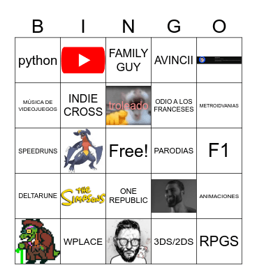 Cuantos gustos/intereses compartes con Álvaro Bingo Card