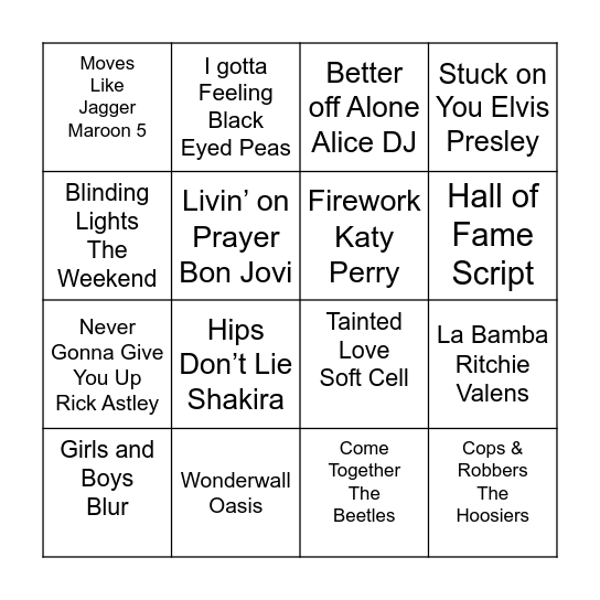 Lucas Bingo Card
