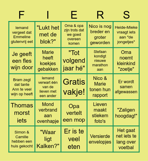 Christmas Bingo Card