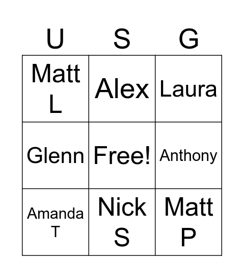 Who is here the day before holiday break Bingo Card