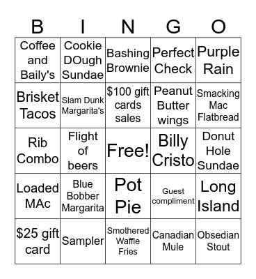 Wild Bingo Card