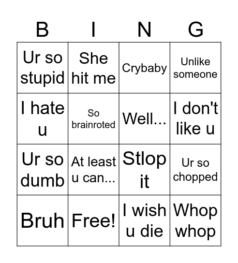 Kalea bingo Card
