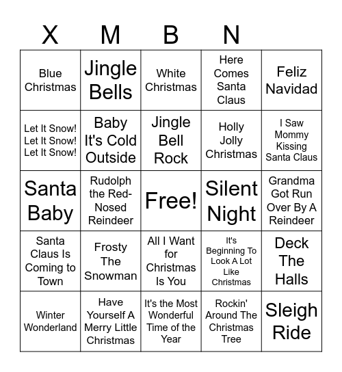 CHRISTMAS BINGO Card