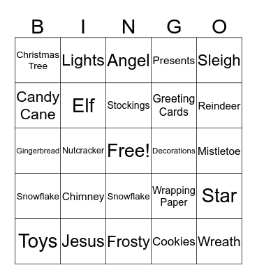 Christmas Bingo Card