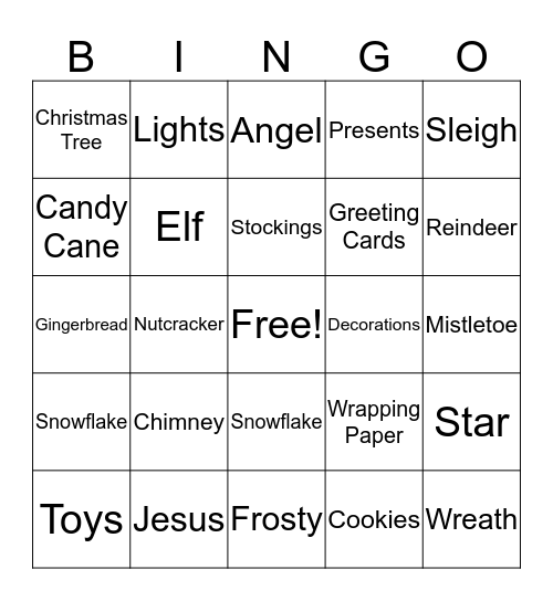 Christmas Bingo Card