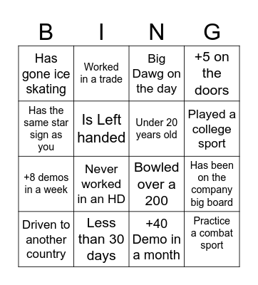 Holiday Bingo Card