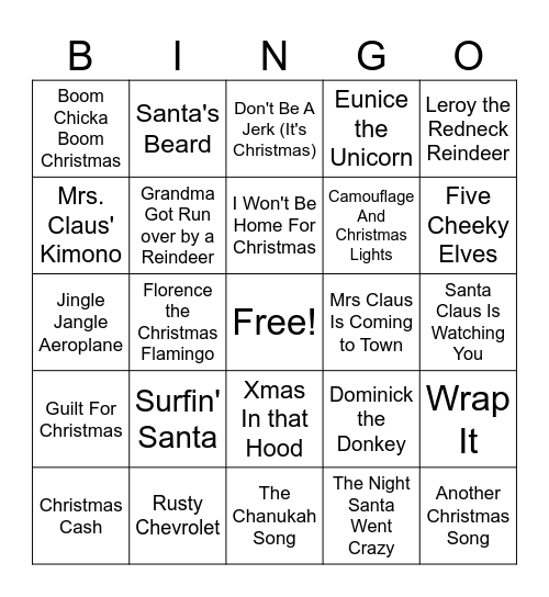 Ho Ho WTF Bingo Card