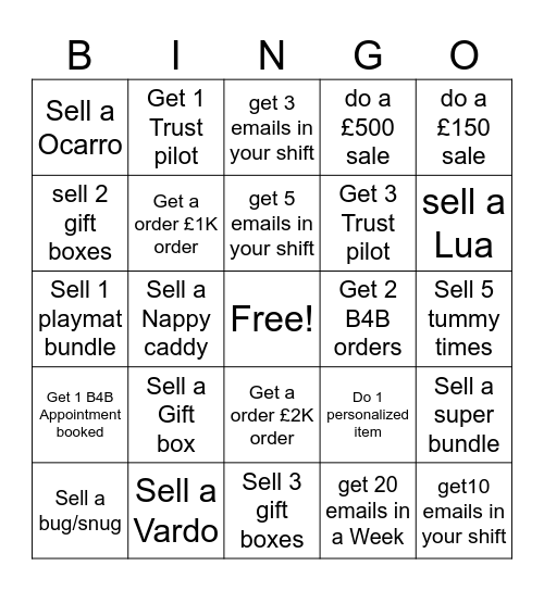 Winter sale Bingo Card