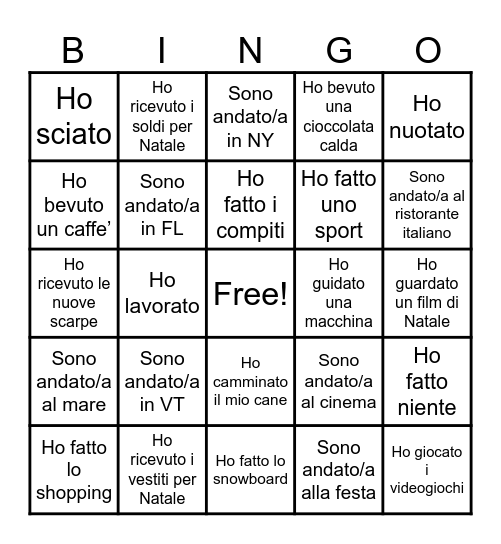 Vacanza di Natale Bingo Card