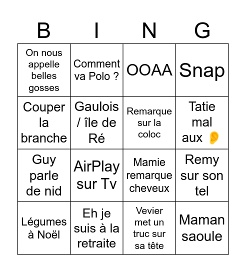 Christmas Bingo Card