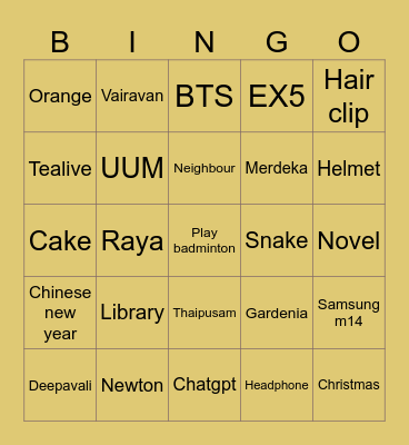 Bingo Card