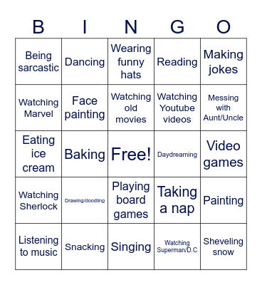 Imani's things Bingo Card
