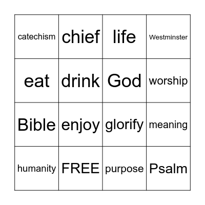 Dec. 28 - Sermon Bingo Card