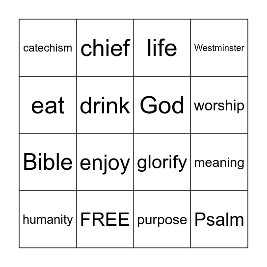 Dec. 28 - Sermon Bingo Card