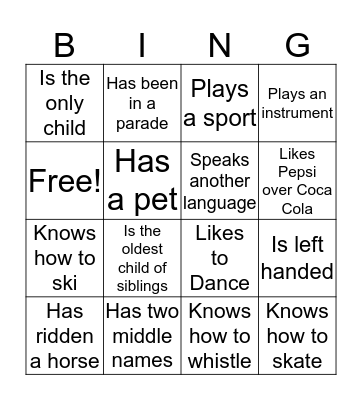 Christmas Banquet Fun Bingo Card