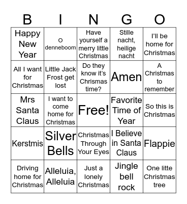 XMAS Bingo Card