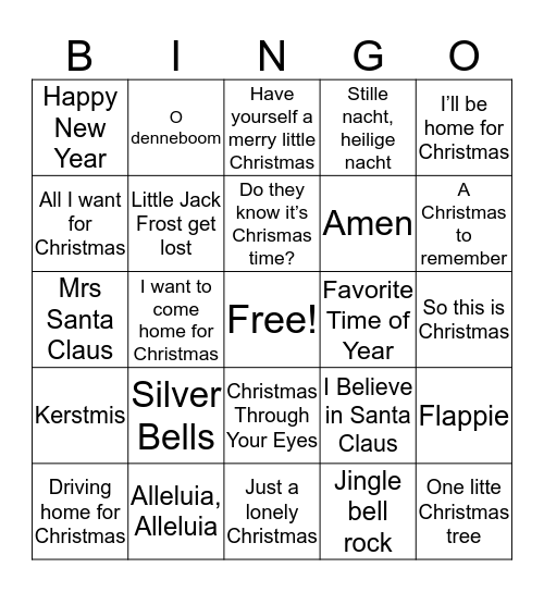 XMAS Bingo Card