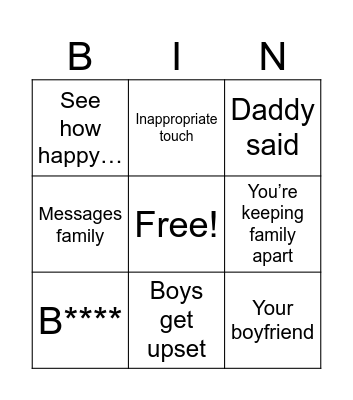 Janine’s Christmas Sanity Bingo Card