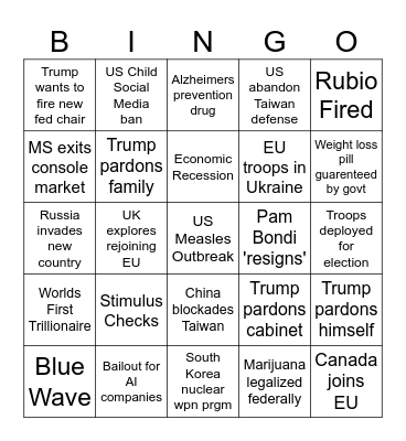 2026 Bingo Card