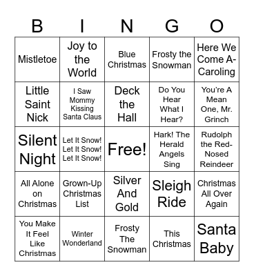 Happy Holidays Coverall Bingo Card