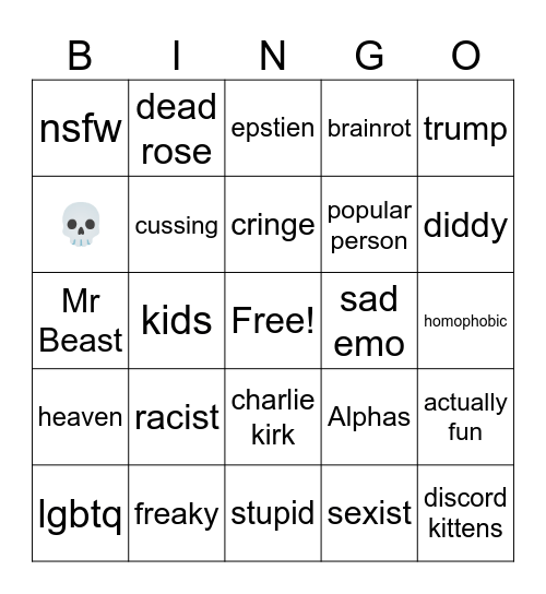 Comments Bingo Card