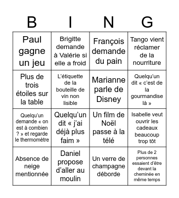 Bingo de Noël 2025 - Valérie Bingo Card
