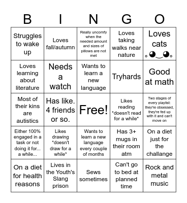 Me :> Bingo Card