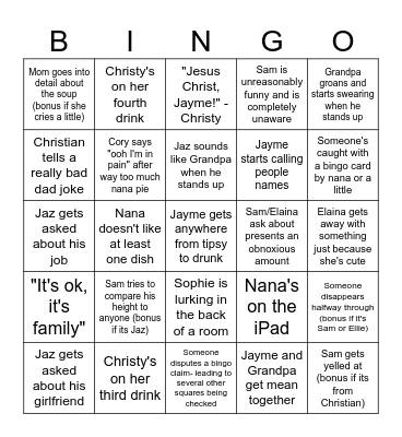 Merry christmas Bingo Card