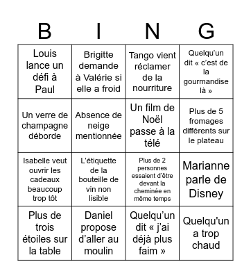 Bingo de Noël - Géraldine Bingo Card