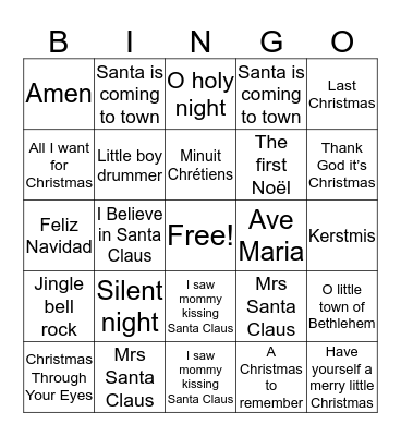 Xmas Bingo Card