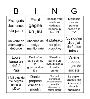 Bingo de Noël - Marianne Bingo Card