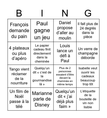 Bingo de Noël 2025 - Rémi Bingo Card